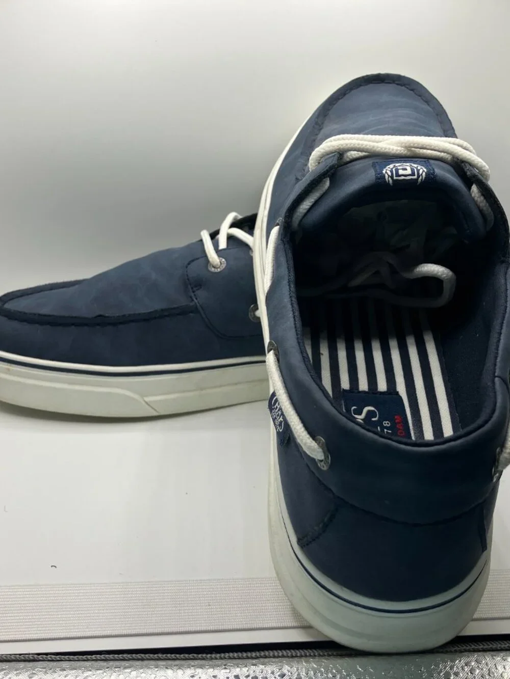 Chaps Men's‎ Dock Memory Foam Boat Shoes, Navy Blue